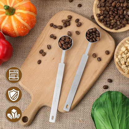 2pcs 1 Tsp Measuring Spoon,5 ML Long Handle Teaspoon Measuring Spoon,Stainless Steel 1 Tsp Teaspoon Scoop for Accurate Measure Liquid Dry Ingredients Ground Coffee, Cooking & Baking