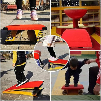 Gymnastics Springboard, Heavy Duty Pro Curved Spring Board, with Crash Protection Mats for Junior Teen Child Youth Gymnasts - size: 6springs 120*60cm