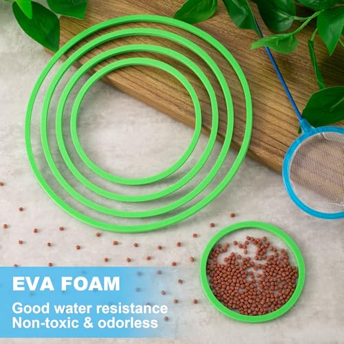 10pcs Fish Feeding Rings Set, Floating Aquarium Plant Corral, Round Feeder Ring Floating Plant Ring, Fish Tank Aquarium Accessories for Betta (Green)