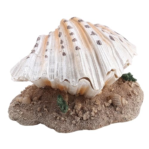 Aquarium Ornament with Bubbling Action for Fish Tanks – Resin Shell Pearl Decor