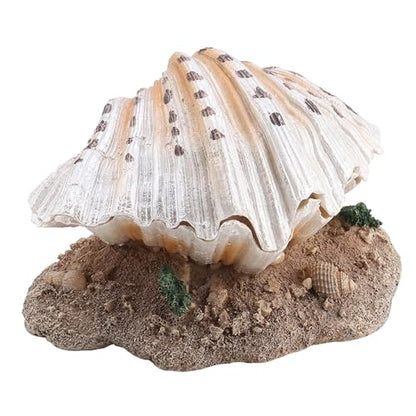 Aquarium Ornament with Bubbling Action for Fish Tanks – Resin Shell Pearl Decor