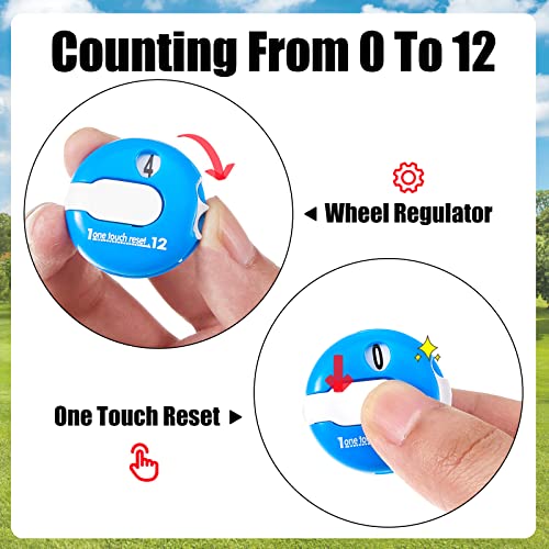 3 Pcs Golf Stroke Counter 1.2" Clip - color: Orange, Red, Blue