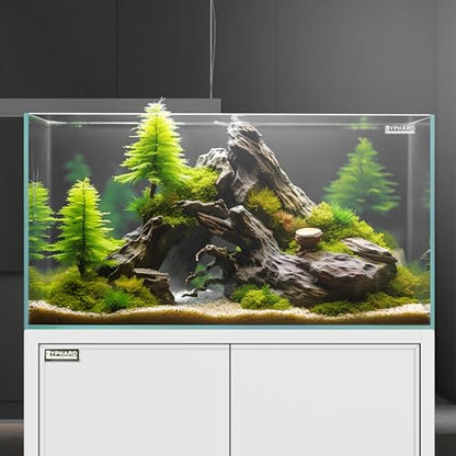 21 Gallon Rimless Aquarium Tall Tank, Ultra Clear Low Iron Big Fish Tank, L15.8×W15.8×H19.7 Glass Thickness 6mm with EVA Foam Leveling Mat - size: 21 Gallons