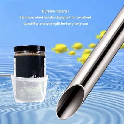 Generic Telescopic Fish Net, Stainless Steel Extendable Handle Small Fishing Net with Fine Mesh, for Aquarium Fish Tank Pond Creek Shrimp Skimming