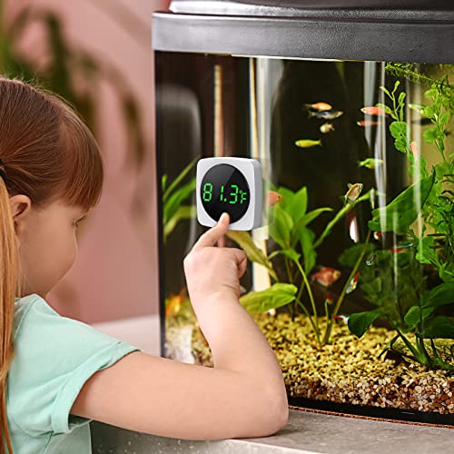 Aquarium Thermometer, LED Digital Fish Tank Thermometer, White | 5s Refresh, High Accurate to ±0.9℉, 8000+ Hours Lifespan, Thermometer for Fish tank, Betta, Axolotl, or Aquatic Pet