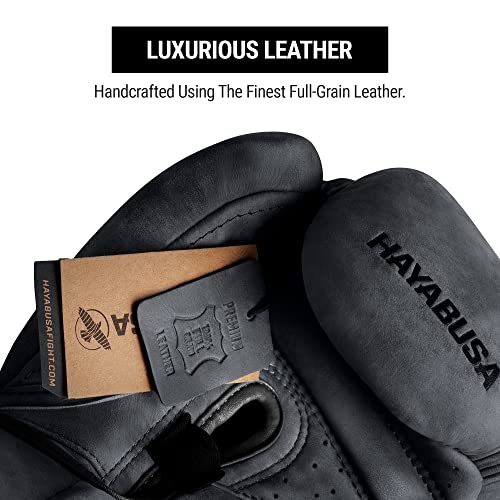 Hayabusa T3 LX Leather Boxing Gloves | Leather Boxing Gloves, Training Gloves Men and Women, Sparring Gloves, Heavy Bag Gloves, 16oz Boxing Gloves, Muay Thai Gloves - color: Obsidian, size: 16oz