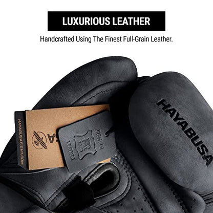Hayabusa T3 LX Leather Boxing Gloves | Leather Boxing Gloves, Training Gloves Men and Women, Sparring Gloves, Heavy Bag Gloves, 16oz Boxing Gloves, Muay Thai Gloves - color: Obsidian, size: 16oz