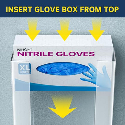 NiHome 3-Tier Clear Acrylic Glove & Tissue Box Holder Dispenser, Wall Mount - size: 3-tier