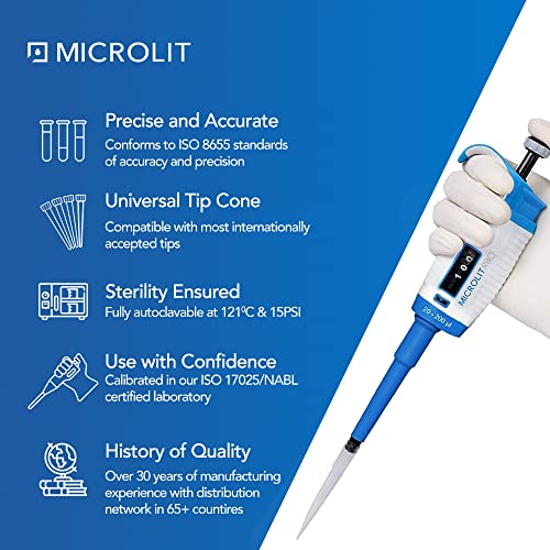 Single-Channel Pipettes with Adjustable Volume, Accurate and Calibrated Ergonomic Design Adjustable Micropipette for 20-200ul Liquid Capacity, Compatible with 200ul Pipette Tips - size: 20-200ul, style: Single-Channel