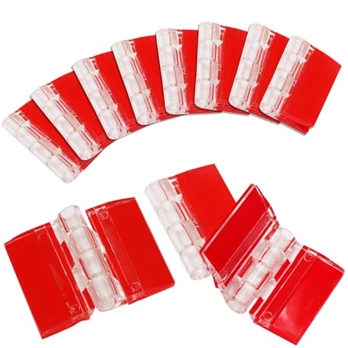 20 Pcs Acrylic Small Hinges, Self Adhesive Plastic Hinges, Clear Foldable Tools for Crafts, Aquarium Lid, Cabinet, Glass Furniture, and Display Stand (35x30mm) - size: 35x30mm