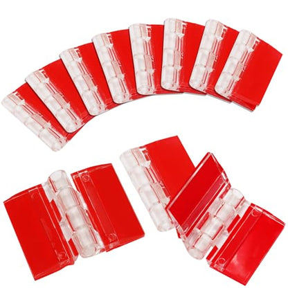 20 Pcs Acrylic Small Hinges, Self Adhesive Plastic Hinges, Clear Foldable Tools for Crafts, Aquarium Lid, Cabinet, Glass Furniture, and Display Stand (35x30mm) - size: 35x30mm