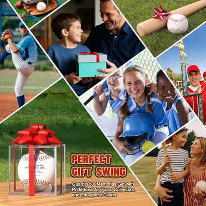 Acrylic Baseball Display Case, Clear Memorabilia Showcase for Display - size: 3.15 x 3.15 x 3.15 inches