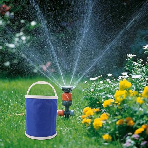 OSALADI Water Bucket Handle Portable Folding Camping Container for Fishing Car Washing and Outdoor Activities and Multi-Purpose Utility Bucket Storage Pouch