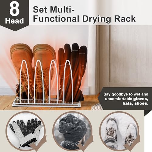 2 Pack Metal Shoe Drying Rack for Dryer, Shoe, Boot and Glove Rack, White