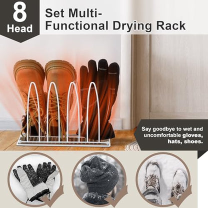 2 Pack Metal Shoe Drying Rack for Dryer, Shoe, Boot and Glove Rack, White