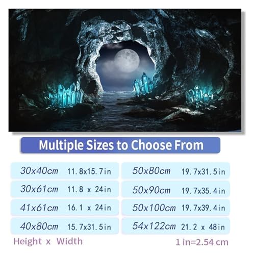 Aquarium Background Sticker Cave Crystal Poster Fish Tank Decoration Self Adhesive Wallpaper Background(41x61cm) - size: 41x61cm