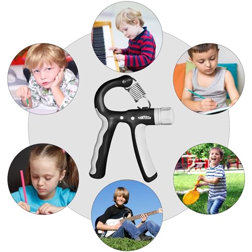 Hand Grip Strengthener for Kids and Youth, Adjustable Resistance Hand Gripper 11-45Lbs, Hand Grips for Strength Training, Stress Relief Grip - color: Black-1 pack