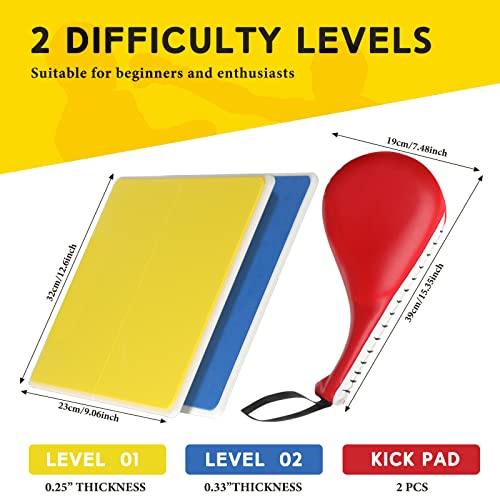 Lenwen 4 Pcs Taekwondo Training Set - color: Red-Yellow-Blue, size: 0.24'',0.31''