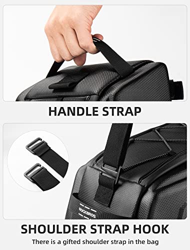 ROCKBROS Bike Rack Bags 9L Hard Shell Trunk Pannier Bag with Rain Cover