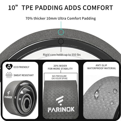 Yoga Wheel for Back Pain Relief, Back Roller Wheel with Extra Cushion - style: SET OF 4(Black)