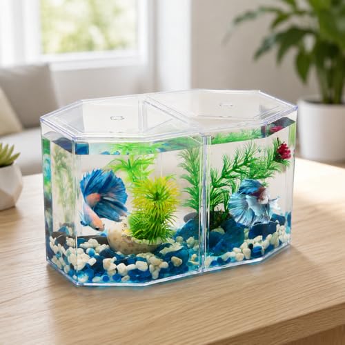Aquarium Fish Breeder Isolation Box - Multipurpose Transparent Octagonal Acrylic Hatching Incubator for Breeding