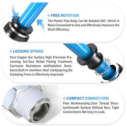 TAILONZ PNEUMATIC Male Elbow 8mm Tube OD x 1/8 Inch NPT Thread 90 Push to Connect Fittings PL8-N1 (Pack of 10) - size: 8mm OD 1/8''MNPT