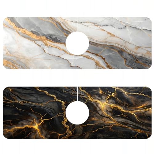 2 Pack Faucet Mat for Kitchen Sink Splash Guard Bathroom 15.5"X5.5"