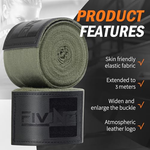 Premium Handwraps 180 inches for Men & Women - color: Army Green, size: 3m