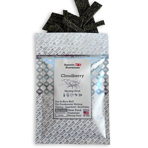 Aquatic Provisions Cloudberry Shrimp Feed, Snowflake Hybrid Style Shrimp Food for Neocaridina and Caridina with Chlorella and Rice Hulls, 0.35 oz (10g)