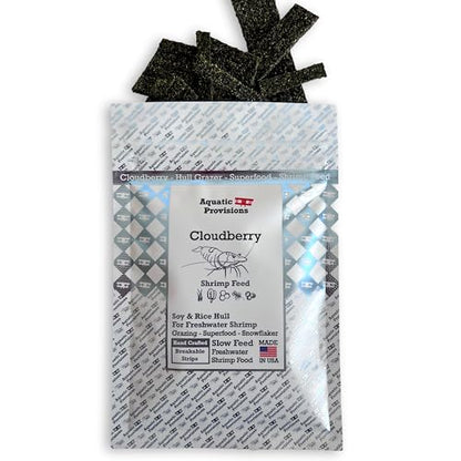 Aquatic Provisions Cloudberry Shrimp Feed, Snowflake Hybrid Style Shrimp Food for Neocaridina and Caridina with Chlorella and Rice Hulls, 0.35 oz (10g)