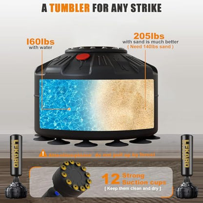 Freestanding Punching Bag with Boxing Gloves, Heavy Boxing Bag with Stand for Adult, Standing Kickboxing Bag - color: Black 70.5'' with Boxing Gloves and Wrist Guard