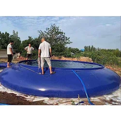 zktoermn Pool Above Ground, Collapsible Canvas Fish Pond Pool Capacity Rainwater Collection Bucket Water Collection Tank with Faucet (Color : Blue, Size : 8Ton) - size: 8Ton