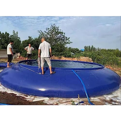 zktoermn Pool Above Ground, Collapsible Canvas Fish Pond Pool Capacity Rainwater Collection Bucket Water Collection Tank with Faucet (Color : Blue, Size : 5Ton) - size: 5Ton