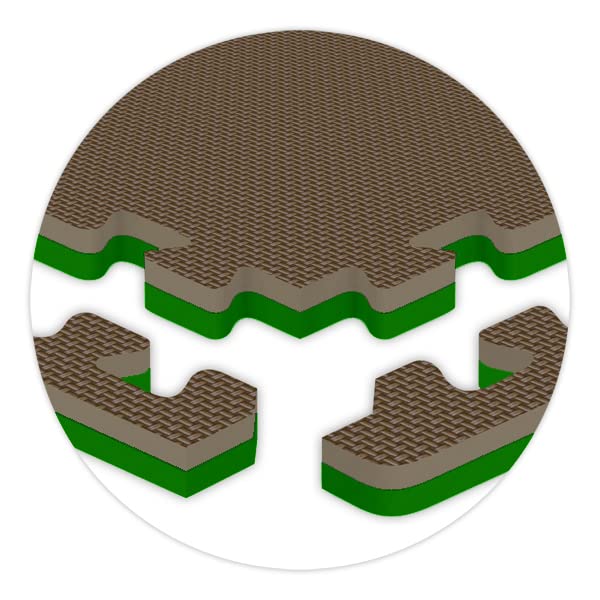 American Floor Mats - Interlocking Puzzle Exercise Gym Mats: Premium Foam Tiles, Wood Foam Tiles, Extreme Foam Tiles - color: Ultimate Brown/Green, size: 3/4" Thick - Single Tile (2' x 2' Ft)