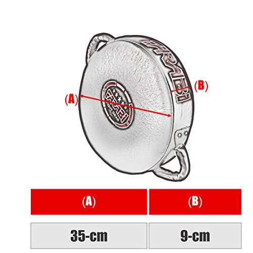 Farabi Sports Round Boxing Pad 100% Genuine Leather Punching Mitts Kick Pad Black Boxing Mitts MMA Muay Thai Taekwondo Kickboxing Training Strike Boxing Pads