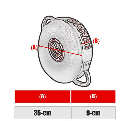 Farabi Sports Round Boxing Pad 100% Genuine Leather Punching Mitts Kick Pad Black Boxing Mitts MMA Muay Thai Taekwondo Kickboxing Training Strike Boxing Pads
