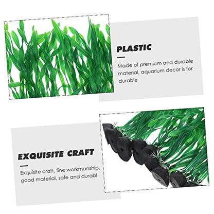 Kisangel 10pcs Artificial Aquarium Plants Realistic Fake Grass Decor for Fish Tank Creative Water Grass Decorations for Aquariums and Desktop Displays