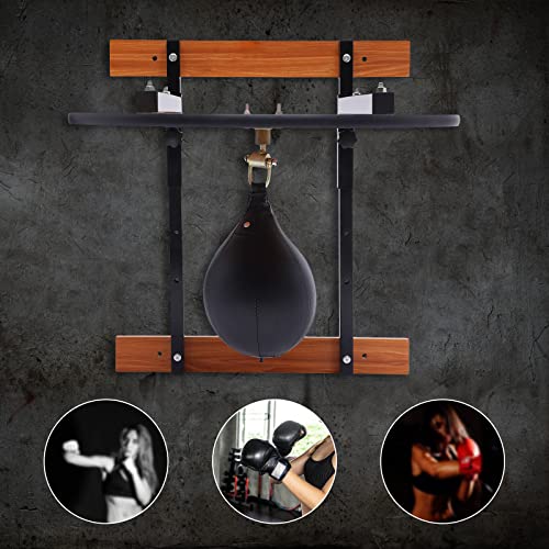 Speed Bag Platform Set, Heavy Duty Boxing Speedbag Kit, Wall Mounted Adjustable Speed Bag Platform Kit Professional Fitness Ball Boxing Reaction Training Kit 25.39*22.83" + speed bag (7.87")