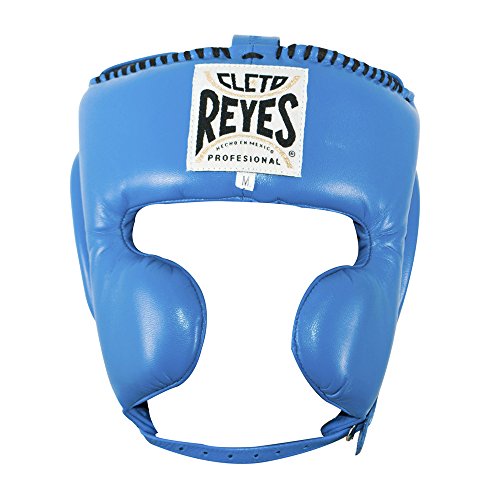 CLETO REYES Boxing Headgear with Cheek Protection for Men and Women, Protective Head Guard Face Saver, Sparring Fighting - color: Electric Blue, size: Large