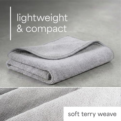 S&T INC. Microfiber Gym Towels, 6 Pack, 16" x 27" - color: Light Grey