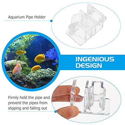BESPORTBLE 1pc Multi-Function Fish Tank Feeding Clamp Easy Install Food Fixing Holder for Aquarium Inlet Outlet Acrylic Design for Pet Fish