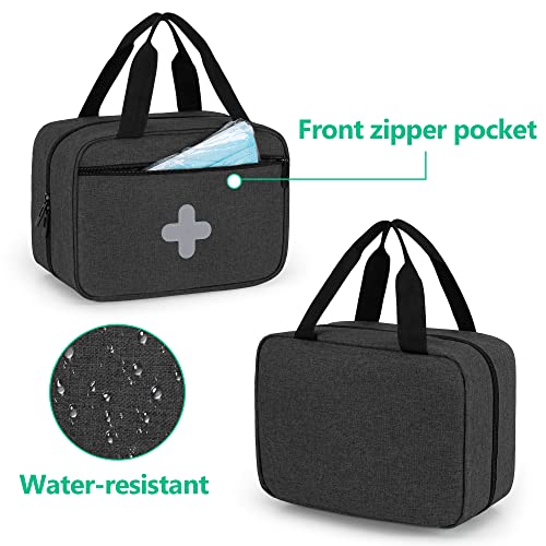 CURMIO Empty First Aid Kits Case, Portable Emergency Kit Organizer, Black - color: Black