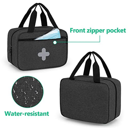CURMIO Empty First Aid Kits Case, Portable Emergency Kit Organizer, Black - color: Black