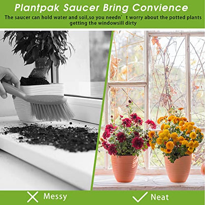 10 Pcs 14 x 4.6 Inch Plant Tray Plastic Plant Saucer Window Sill Tray Rectangular Drip Trays Plastic Oval for Indoors Flower Pots for Window Sills and Shelf - size: 14 x 4.6 Inch