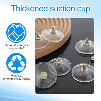 6 Pcs Heavy Duty Suction Cups 55mm Clear PVC Window Suction Cups Strong Adhesive Windows Holder with Thread Screw Suctions Cup Thickened for Window Aquarium Mirror Décor