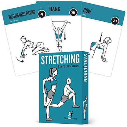 Stretching Workout Cards, Instructional Fitness Deck for Women & Men, Beginner Fitness Guide to Training Exercises at Home or Gym - style: Stretching