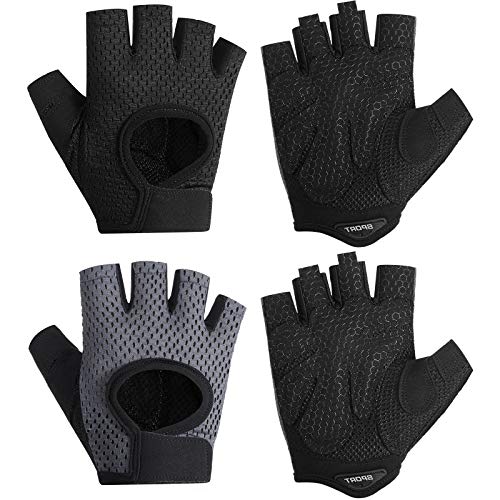 Geyoga 2 Pairs Workout Gloves Adjustable Gym Exercise