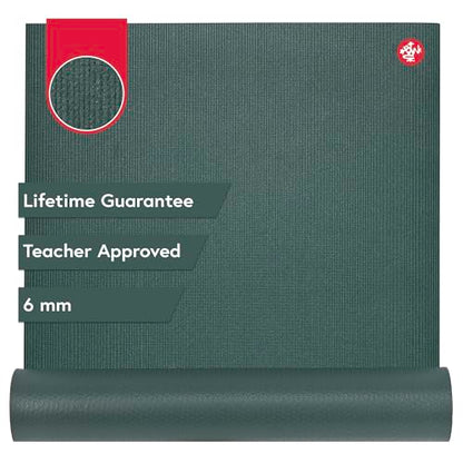 Manduka PRO Yoga Mat - 6mm | Lifetime Durability | Hygienic Construction | Premium Studio Quality | Teacher Approved - color: Black Sage, size: 71" x 26"