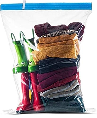 5 Pack Super Jumbo 40"X52" Zip and Lock Big Storage Bag Zipper Resealable Plastic Bags Strong 3 Mil Thickness