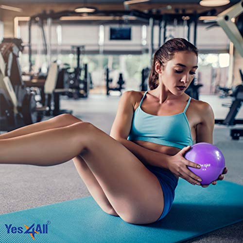 Yes4All Weighted Toning Balls for Exercise, Soft Medicine Balls for Exercise, Pilates, Yoga, Balance, Flexibility, 2-10lbs - color: F. 2lb - Blue, style: A. Smooth